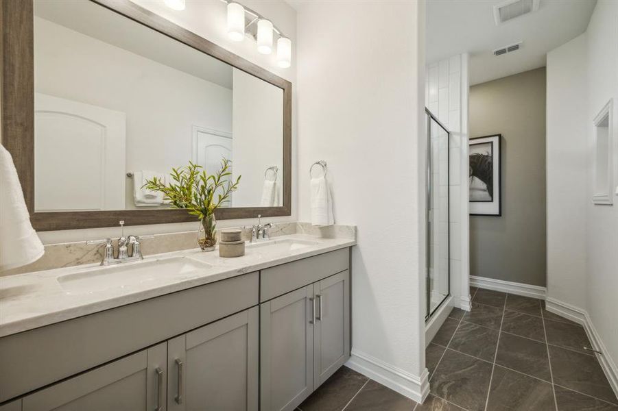 *Model Representation - Owner's private bath with double vanity