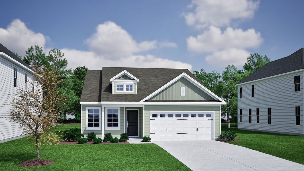 Representative exterior photo of a completed home built from the Howard - Genesis Value Collection by Mungo Homes in Willowbrook, Shelby, NC (Image 8).