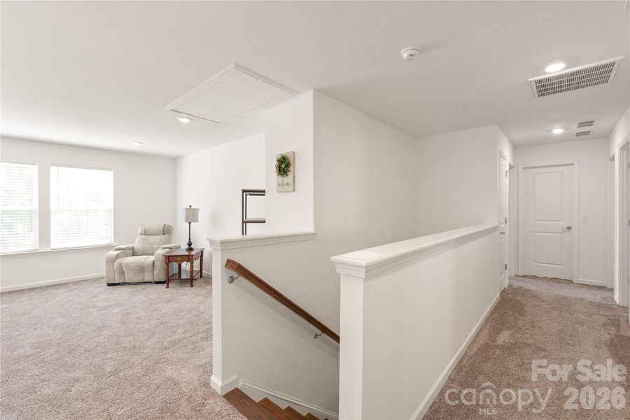 Enter into the open loft area