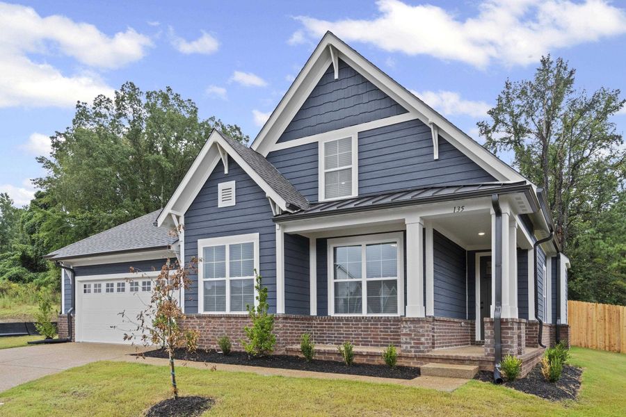 Front exterior of a new home in Twin Oaks, Oakland, TN, highlighting curb appeal (Image 18).