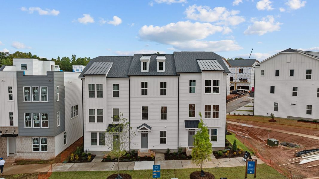 Representative exterior photo of a completed home built from the Landon by DRB Homes in The River District Townhomes, Charlotte, NC (Image 1).