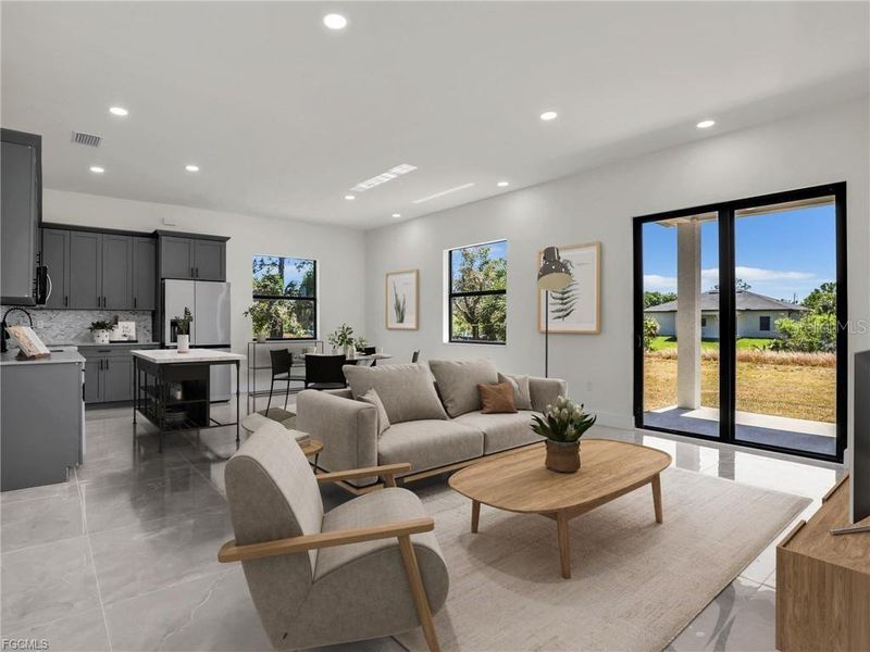 Furnished interior view inside a new home in , Cape Coral (Image 4). Furnished interior view inside a new home in , Cape Coral (Image 4).