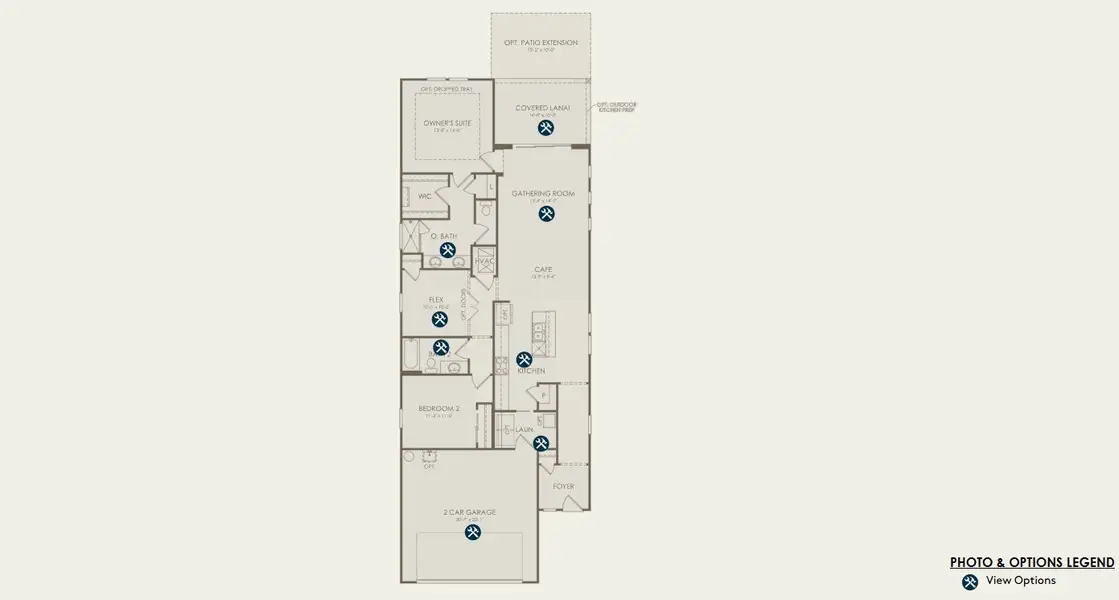 2D floor plan layout for the Hallmark by Pulte Homes in Seminole Palms, Palm Coast, FL (Image 3).