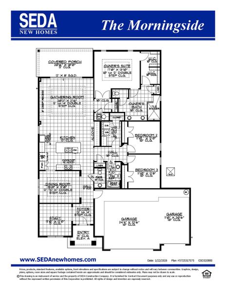 2D floor plan layout for the Morningside by SEDA New Homes in Edwards Creek Estates, Jacksonville, FL (Image 3). 2D floor plan layout for the Morningside by SEDA New Homes in Edwards Creek Estates, Jacksonville, FL (Image 3).