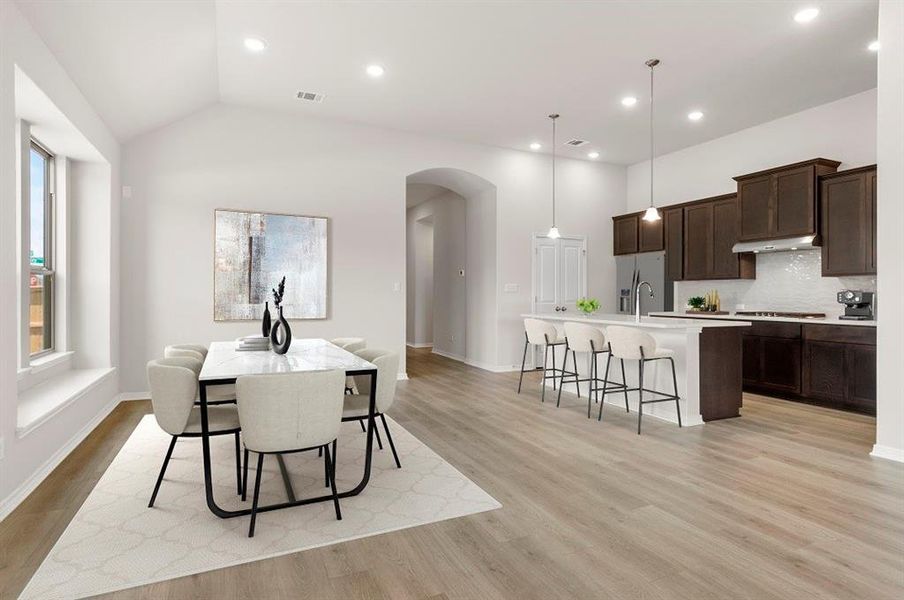 Virtually staged Dining area