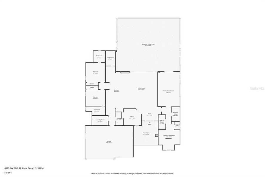 2D floor plan layout of this home in , Cape Coral, FL (Image 3).