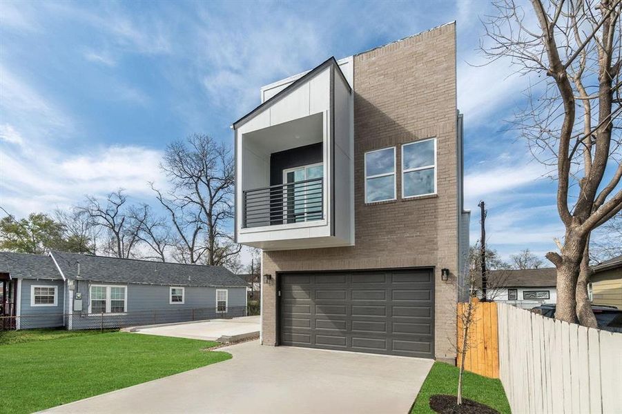 The front view of the home from the right side on Noble Street.