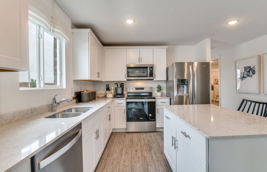 Abundant cabinet space in kitchen