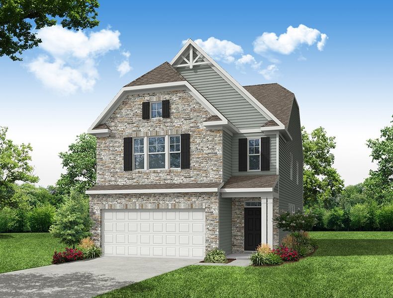 Representative exterior photo of a completed home built from the Dillon by Eastwood Homes in Caldwell Forest, Charlotte, NC (Image 5).