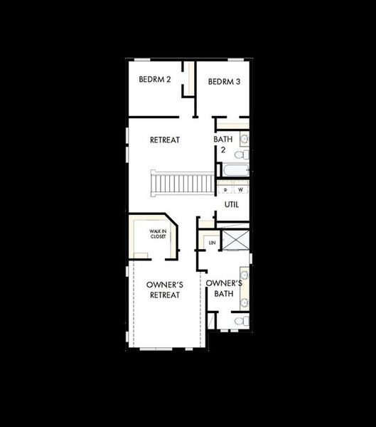 2D floor plan layout of this home in Painted Tree Woodland West – Cottages, McKinney, TX (Image 3).