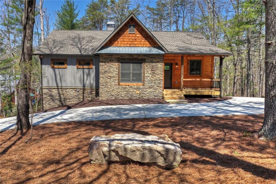 Front exterior of a new home in , Ellijay, GA, highlighting curb appeal (Image 24).