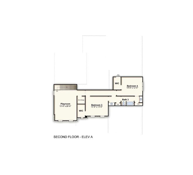 2D floor plan layout for the Remington by Grant & Co in White Oak, Arlington, TN (Image 4).