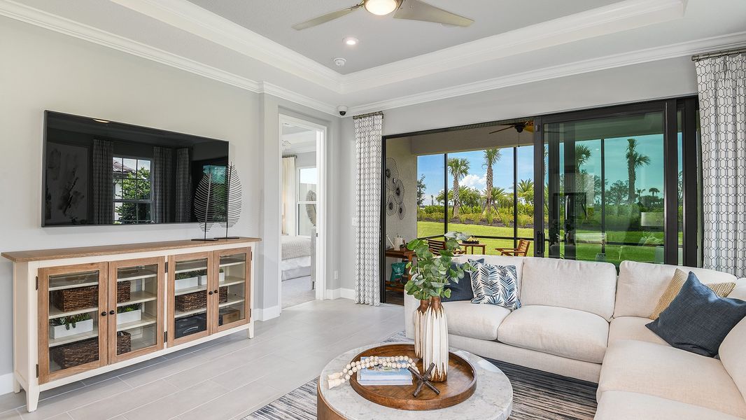 Representative furnished interior of a home built from the Ibis by Taylor Morrison in Esplanade at Azario Lakewood Ranch, Lakewood Ranch (Image 13).