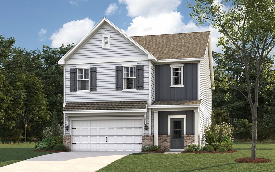 Representative exterior photo of a completed home built from the Robie by D.R. Horton in Harbor Crest, Ooltewah, TN (Image 1).