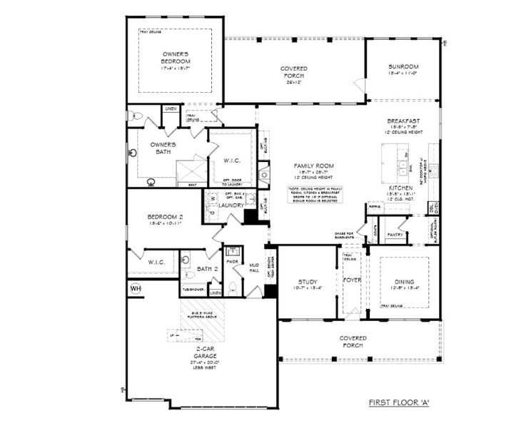 2D floor plan layout for the The Thornhill by Patrick Malloy Communities in Horizon at Laurel Canyon, Canton, GA (Image 3).