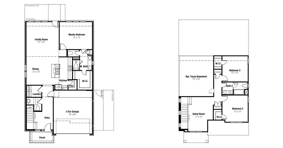 2D floor plan layout for the Natalia by Scott Felder Homes in East View Farms, Georgetown, TX (Image 5).