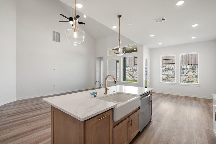 Furnished interior view inside a new home in Park Collection at Lariat, Liberty Hill (Image 7). Furnished interior view inside a new home in Park Collection at Lariat, Liberty Hill (Image 7).