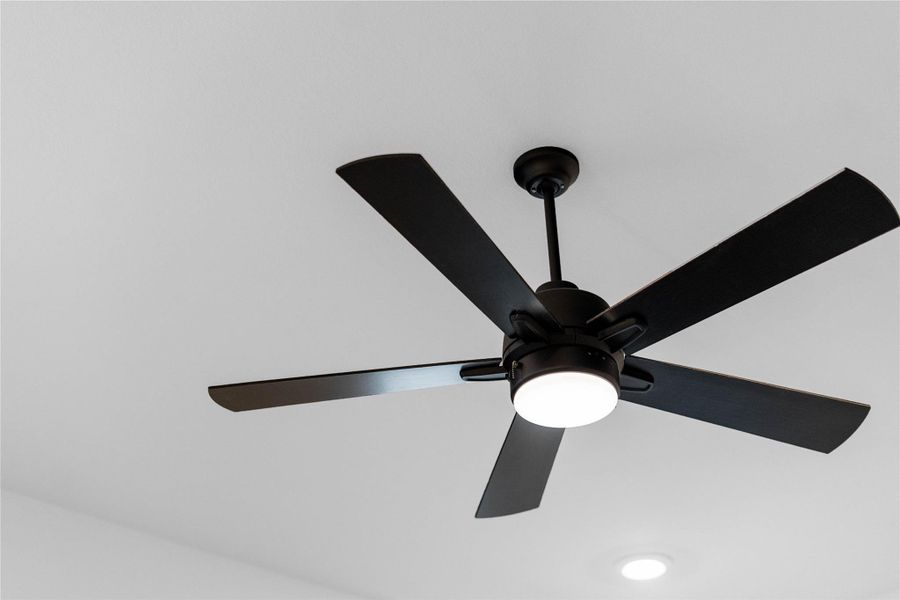 This contemporary ceiling fan features five dark wood blades, centered by an integrated LED light kit. The ceiling fan will make a room feel up to 4–8 degrees cooler and redistribute rising warm air in the winter. This contemporary ceiling fan features five dark wood blades, centered by an integrated LED light kit. The ceiling fan will make a room feel up to 4–8 degrees cooler and redistribute rising warm air in the winter.