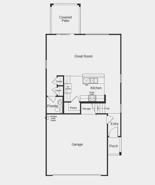 2D floor plan layout for the 1768 by KB Home in The Landings at Rancho Del Lago, Vail, AZ (Image 3).