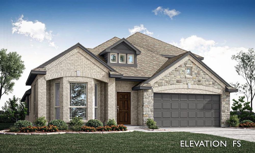 Front exterior of a new home in Ridge Ranch, Mesquite, TX, highlighting curb appeal (Image 1). Front exterior of a new home in Ridge Ranch, Mesquite, TX, highlighting curb appeal (Image 1).