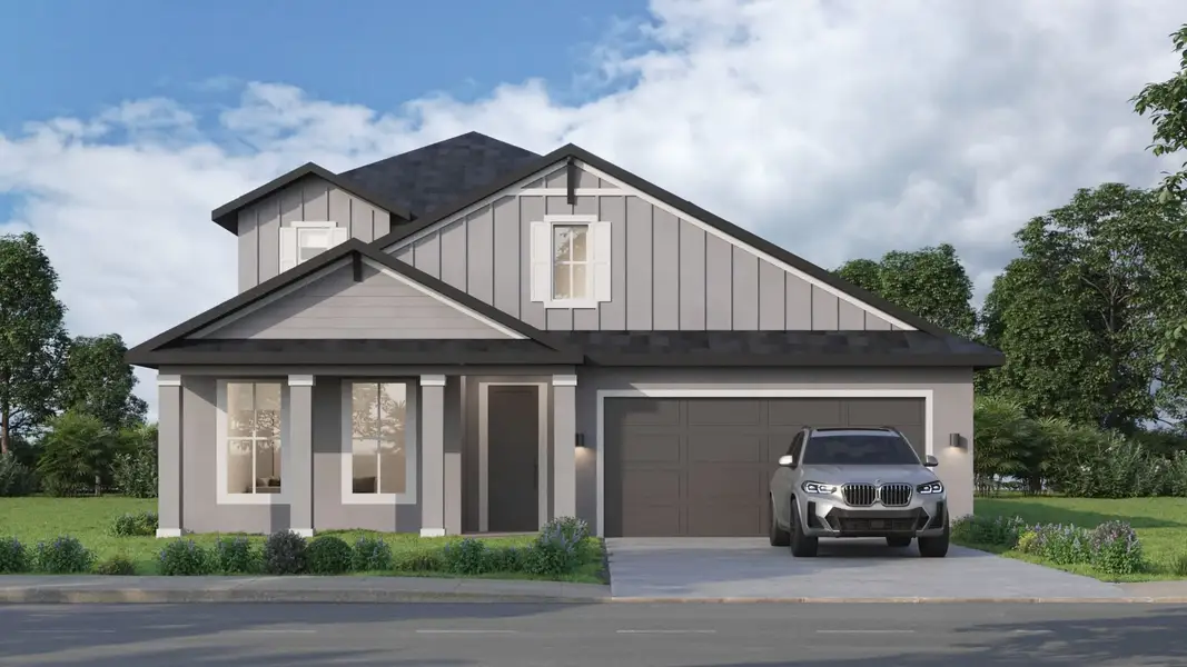 Representative exterior photo of a completed home built from the Appaloosa by Estela Living in Juliette Falls, Ocala, FL (Image 2). Representative exterior photo of a completed home built from the Appaloosa by Estela Living in Juliette Falls, Ocala, FL (Image 2).