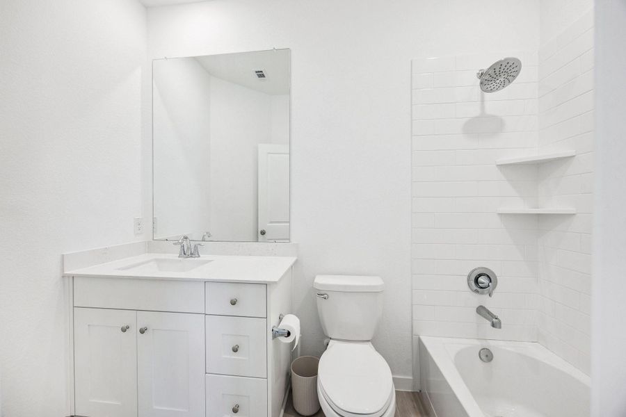 Full bathroom located on the second floor. Shower/tub combo.