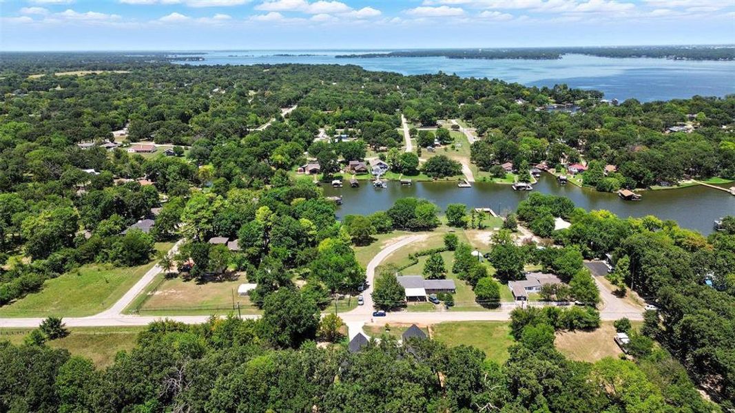 Aerial view of a Cedar Creek Lake Aerial view of a Cedar Creek Lake