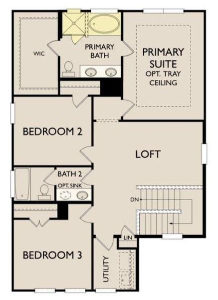 2D floor plan layout of this home in The Cottages at Lariat, Liberty Hill, TX (Image 3). 2D floor plan layout of this home in The Cottages at Lariat, Liberty Hill, TX (Image 3).