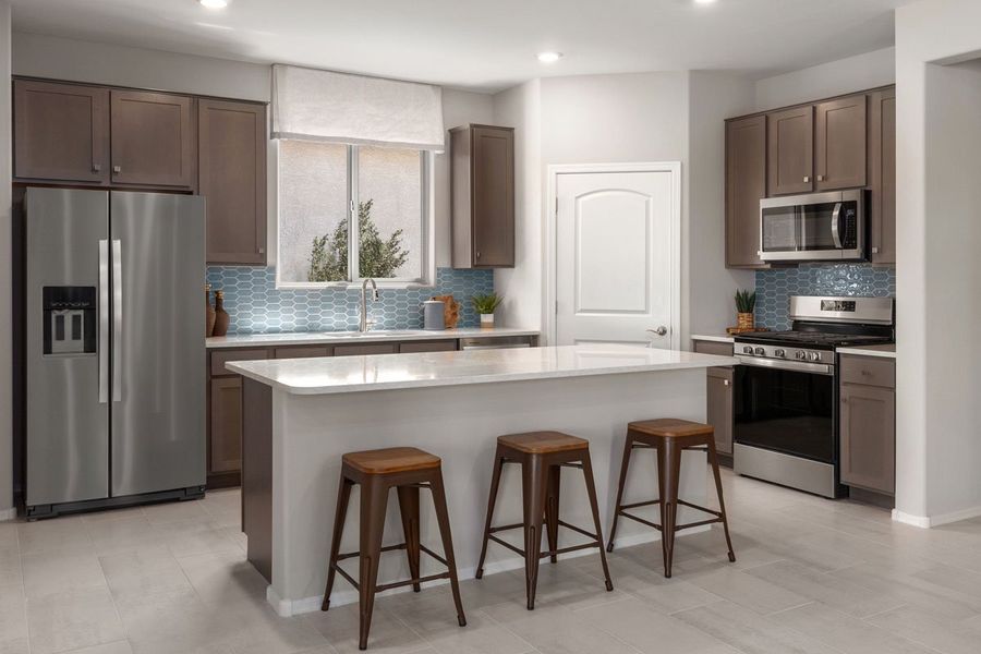 Representative furnished interior of a home built from the Plan 1465 Modeled by KB Home in Saguaro Haven, Tucson (Image 5).