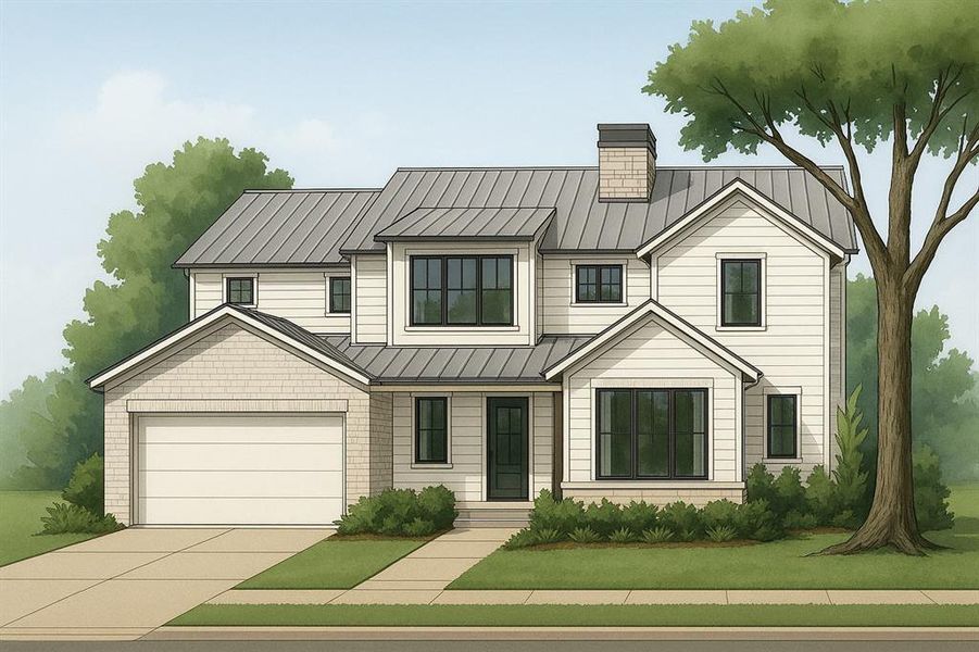 Artist rendering of the front of the home.