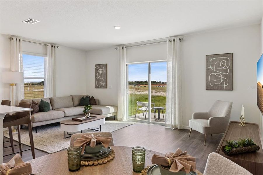 Furnished interior view inside a new home in Danbury at Ridgewood Lakes, Davenport (Image 6). Furnished interior view inside a new home in Danbury at Ridgewood Lakes, Davenport (Image 6).