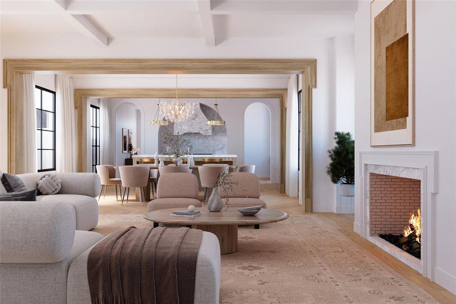 Furnished interior view inside a new home in , Dallas (Image 3).