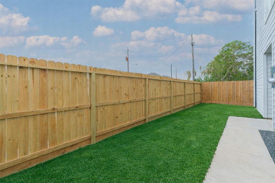 Exterior details and patio area of a home in , Houston (Image 34).