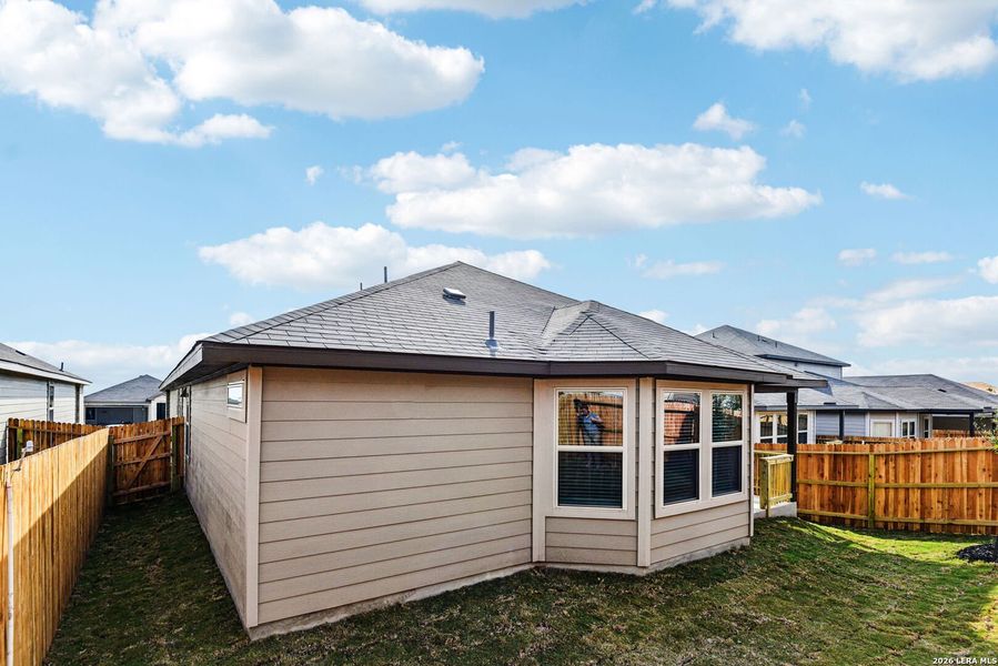 Exterior details and patio area of a home in Lark Canyon, New Braunfels (Image 26).