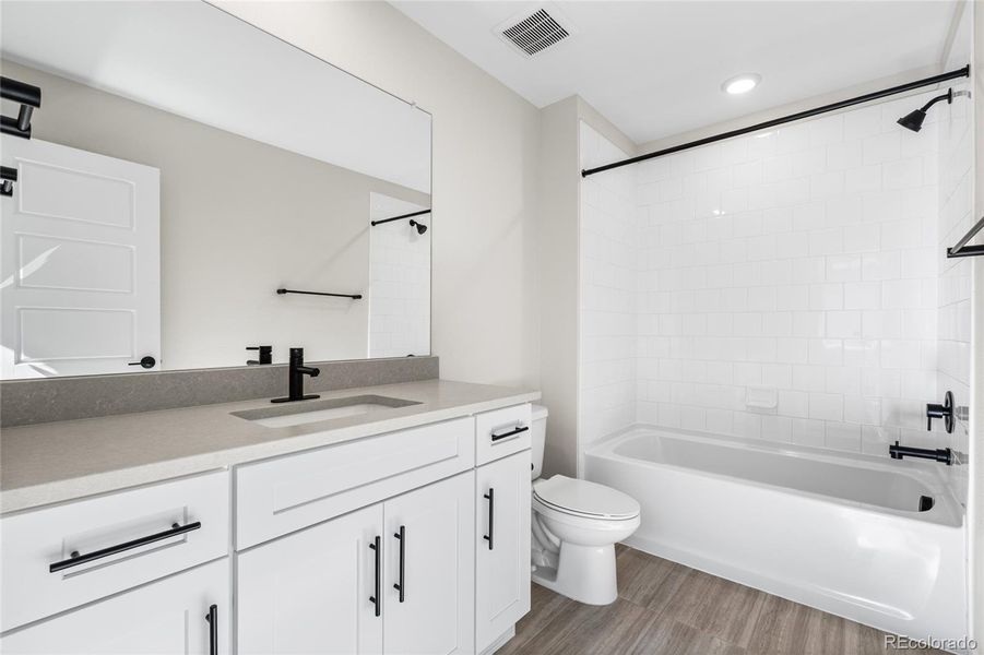 Furnished interior view inside a new home in Painted Prairie, Aurora (Image 8). Furnished interior view inside a new home in Painted Prairie, Aurora (Image 8).