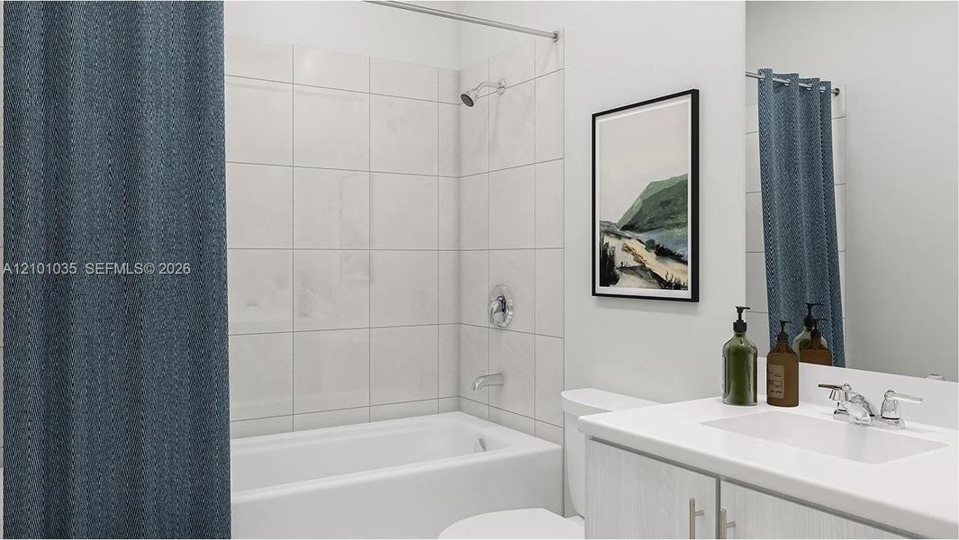 Furnished interior view inside a new home in Solstice, Miami (Image 9).