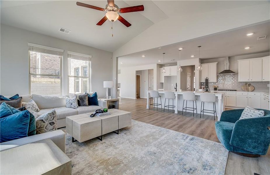 Furnished interior view inside a new home in Cambria at Traditions, Hampton (Image 13). Furnished interior view inside a new home in Cambria at Traditions, Hampton (Image 13).