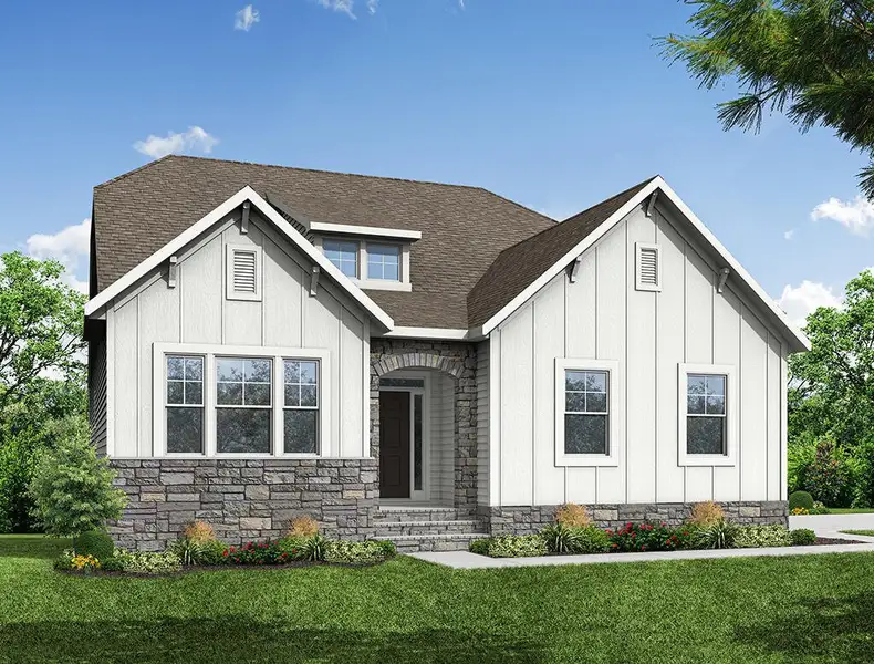 Representative exterior photo of a completed home built from the Avery by Eastwood Homes in Weddington, Benson, NC (Image 1).