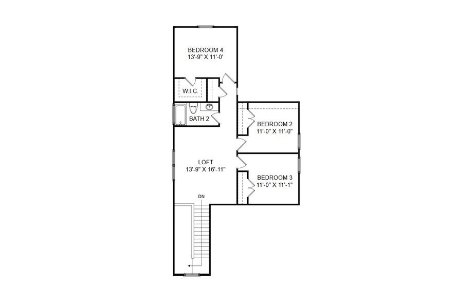 2D floor plan layout of this home in The Mill at Woodcreek Farms, Elgin, SC (Image 3).