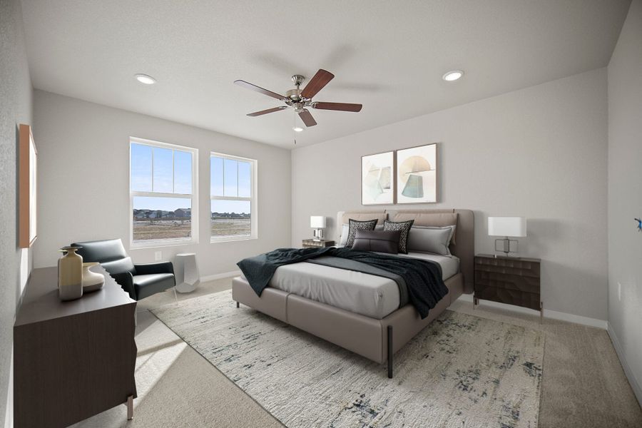 Representative furnished interior of a home built from the Palmer by View Homes in Aspen Meadows – Townhomes, Colorado Springs (Image 28).