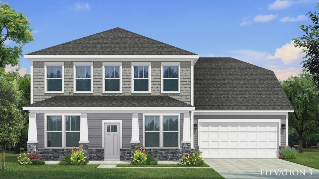 Representative exterior photo of a completed home built from the Norris by DRB Homes in McBride, Indian Trail, NC (Image 20).