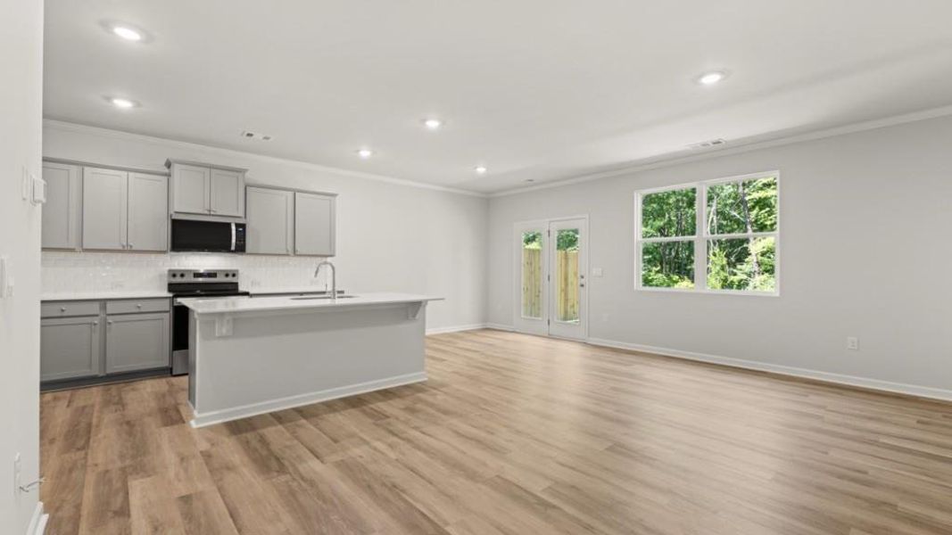 Spacious, unfurnished interior of a new home in Falcon Landing Townhomes, Gainesville (Image 15). Spacious, unfurnished interior of a new home in Falcon Landing Townhomes, Gainesville (Image 15).