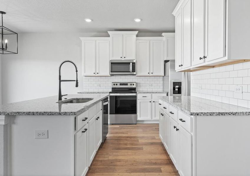 View these expansive walkways throughout the kitchen, allowing the family to join lively cooking activities