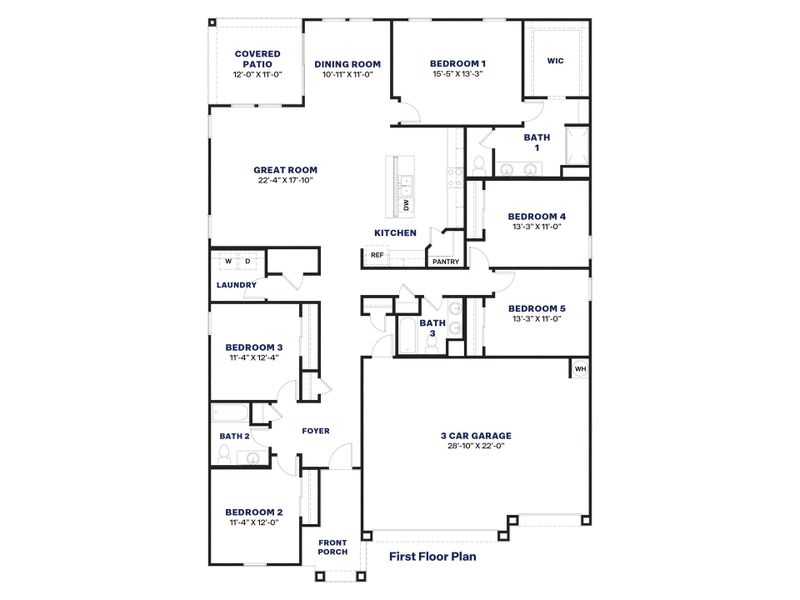 2D floor plan layout for the Jerome by D.R. Horton in Radiance at Superstition Vistas, Apache Junction, AZ (Image 5).