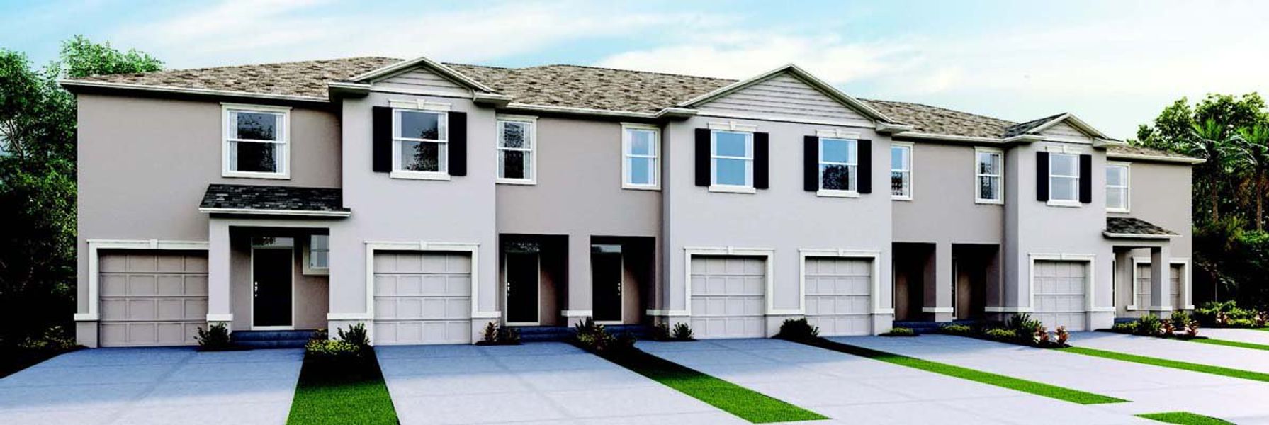 Front exterior of a new home in Brentwood, Davenport, FL, highlighting curb appeal (Image 2).
