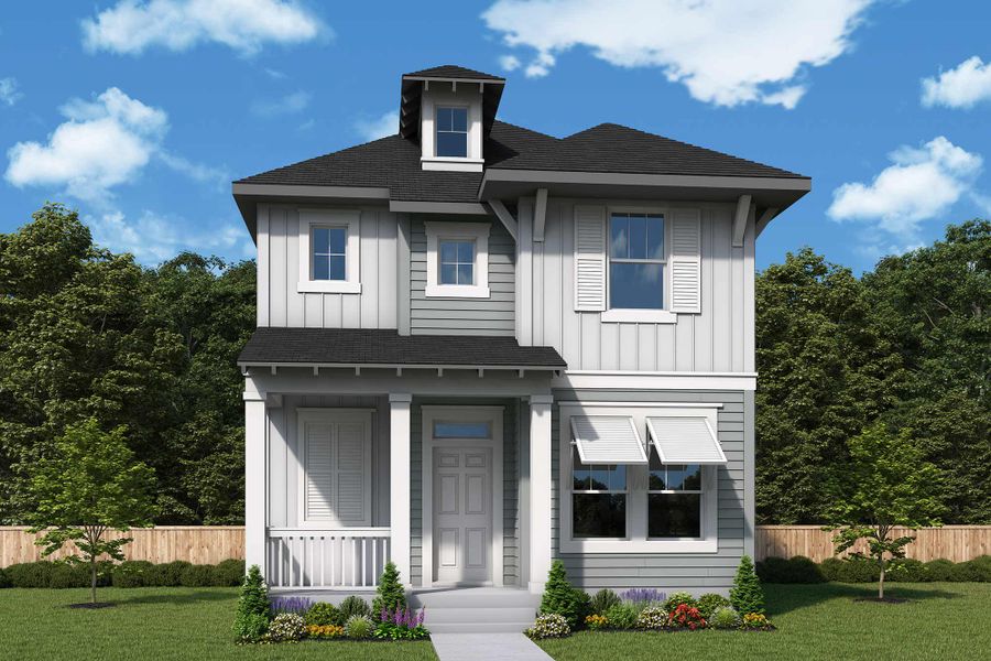 Front exterior of a new home in The Retreat at Harvest, Argyle, TX, highlighting curb appeal (Image 2). Front exterior of a new home in The Retreat at Harvest, Argyle, TX, highlighting curb appeal (Image 2).