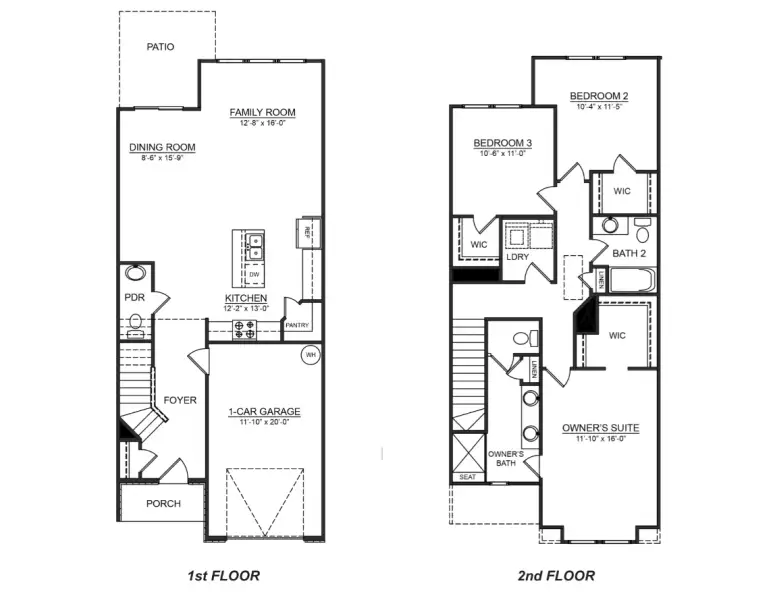2D floor plan layout for the Denver by D.R. Horton in Ashmore Hills, Mauldin, SC (Image 4).