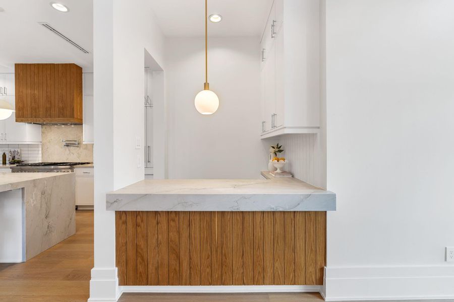 Fabulous bar that opens to living spaces.