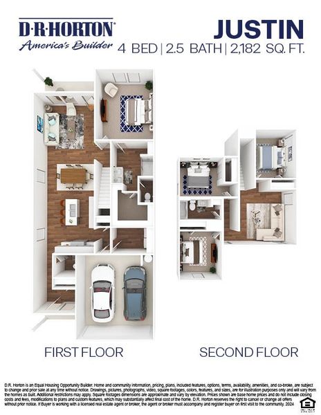 2D floor plan layout of this home in Venetian Pines, Conroe, TX (Image 3).