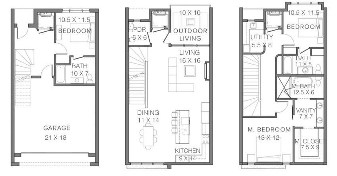 2D floor plan layout of this home in , Fort Worth, TX (Image 3).